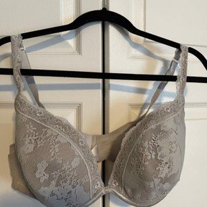 Lane Bryant Lace Plunge Bra 44C Ivory/Nude